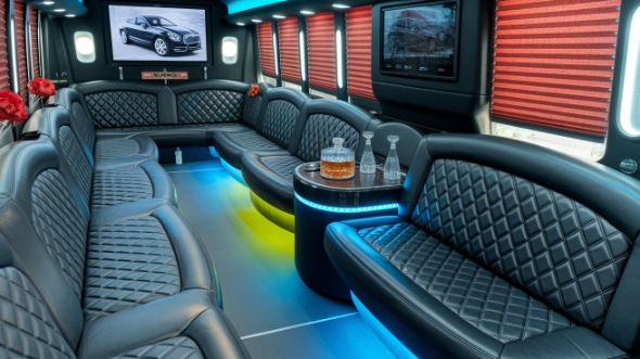 somerville party bus rental interior
